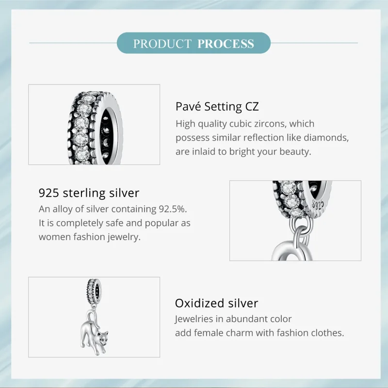 (immagine per) Pendente a forma di gatto stile Pandora - SCC2595 - Visualizza 6