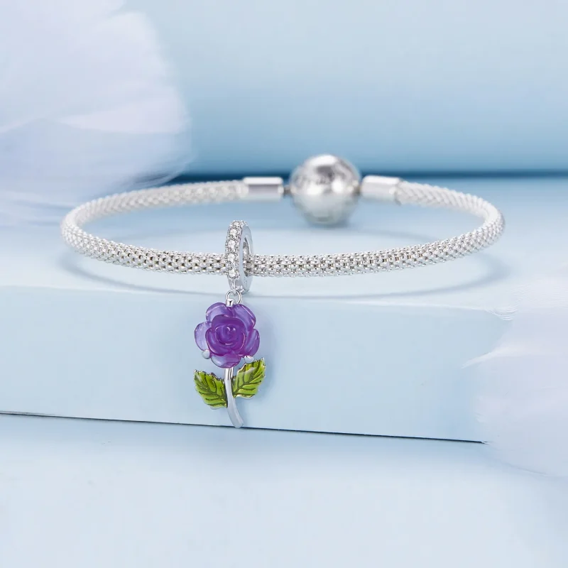 (immagine per) Pendente a forma di rosa in cristallo nello stile di Pandora - BSC824-VT - Visualizza 3