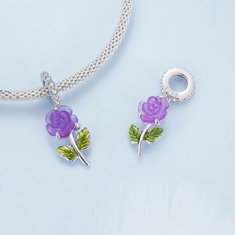 (immagine per) Pendente a forma di rosa in cristallo nello stile di Pandora - BSC824-VT - Visualizza 4