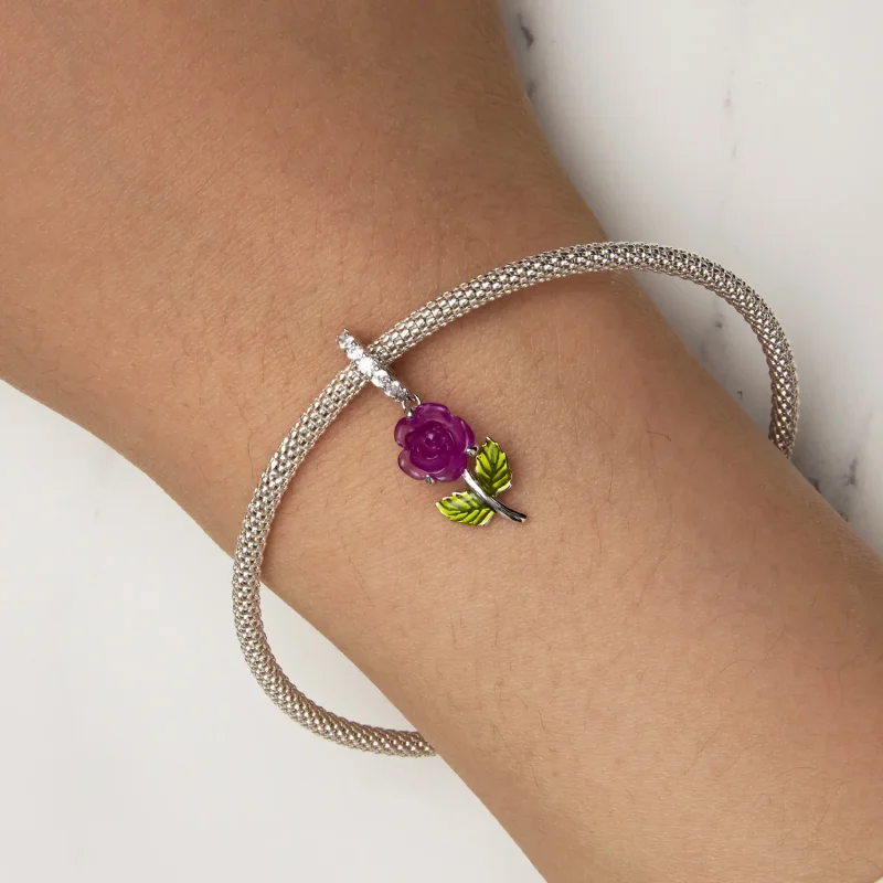 (immagine per) Pendente a forma di rosa in cristallo nello stile di Pandora - BSC824-VT - Visualizza 6