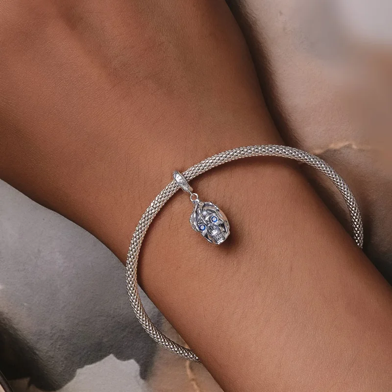 (immagine per) Pendente a forma di teschio per Halloween in stile Pandora - SCC2606 - Visualizza 6