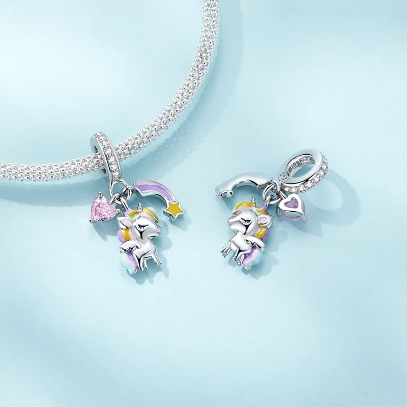 (immagine per) Pendente a forma di unicorno arcobaleno in stile Pandora - SCC2468 - Visualizza 4
