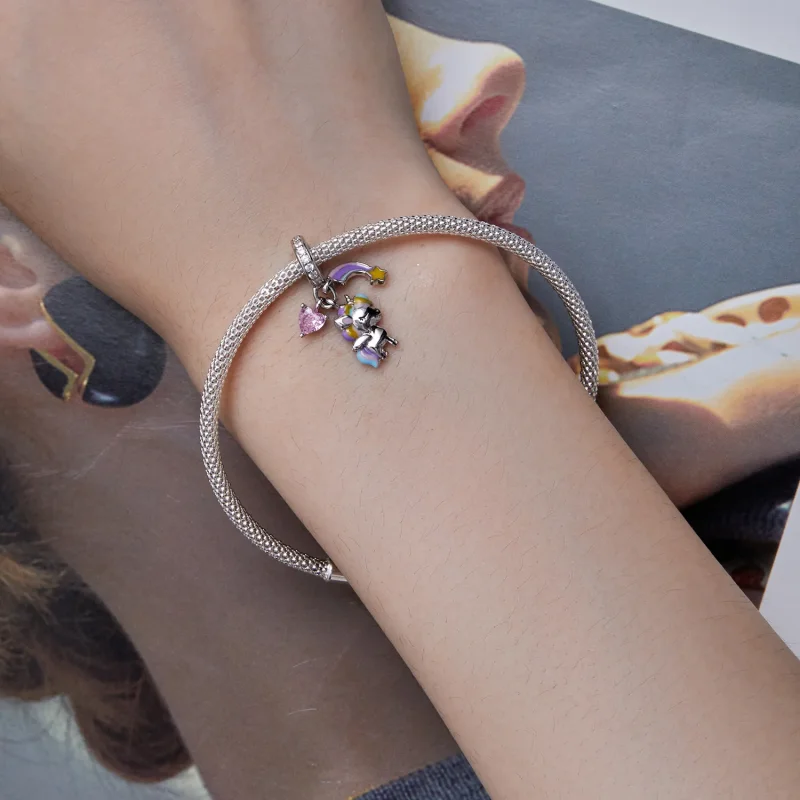 (immagine per) Pendente a forma di unicorno arcobaleno in stile Pandora - SCC2468 - Visualizza 5