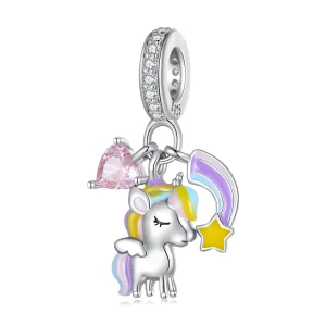 (immagine per) Pendente a forma di unicorno arcobaleno in stile Pandora - SCC2468