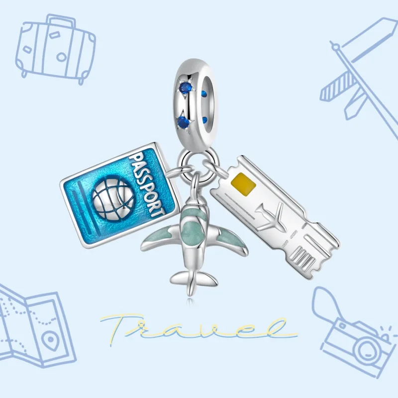(immagine per) Pendente aereo da viaggio in stile Pandora - SCC2479 - Visualizza 3