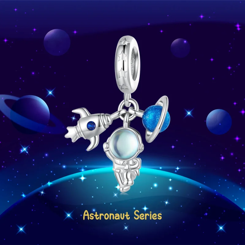 (immagine per) Pendente Astronauta in stile Pandora - BSC791 - Visualizza 6