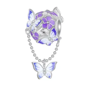 (immagine per) Pendente con farfalla e ciondolo a nappa nello stile di Pandora - SCC2460