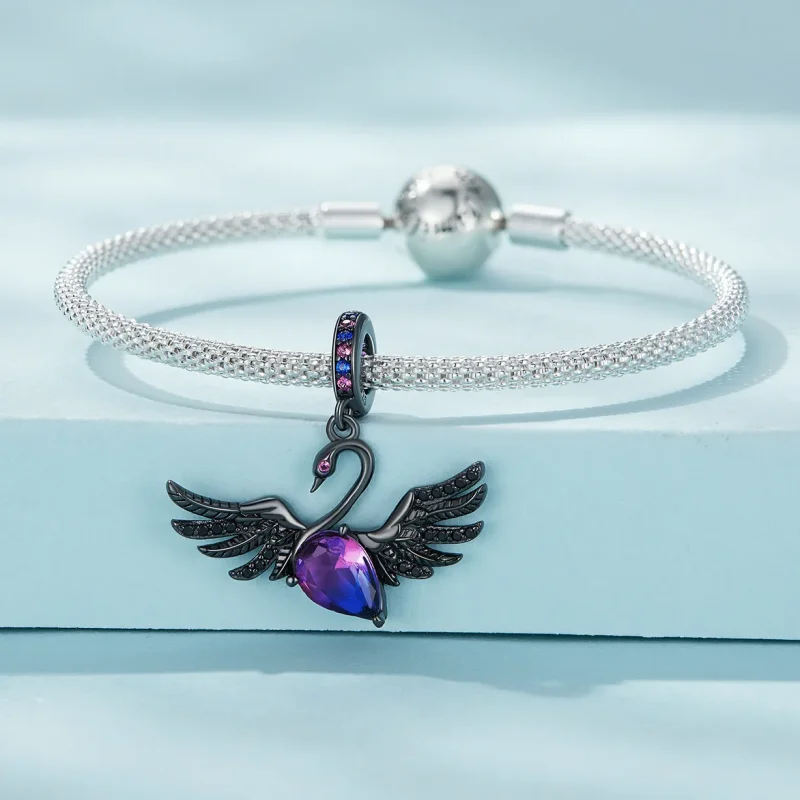 (immagine per) Pendente di stile Pandora con cigno nero - SCC2490 - Visualizza 3