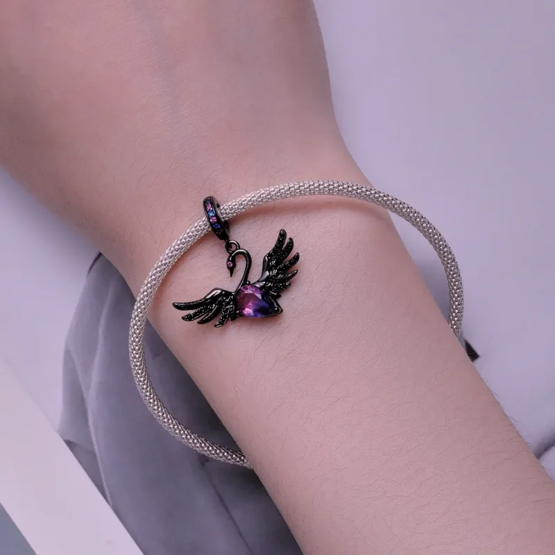 (immagine per) Pendente di stile Pandora con cigno nero - SCC2490 - Visualizza 5