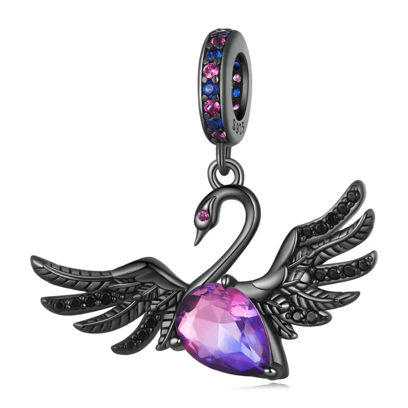 (immagine per) Pendente di stile Pandora con cigno nero - SCC2490 - Visualizza 6