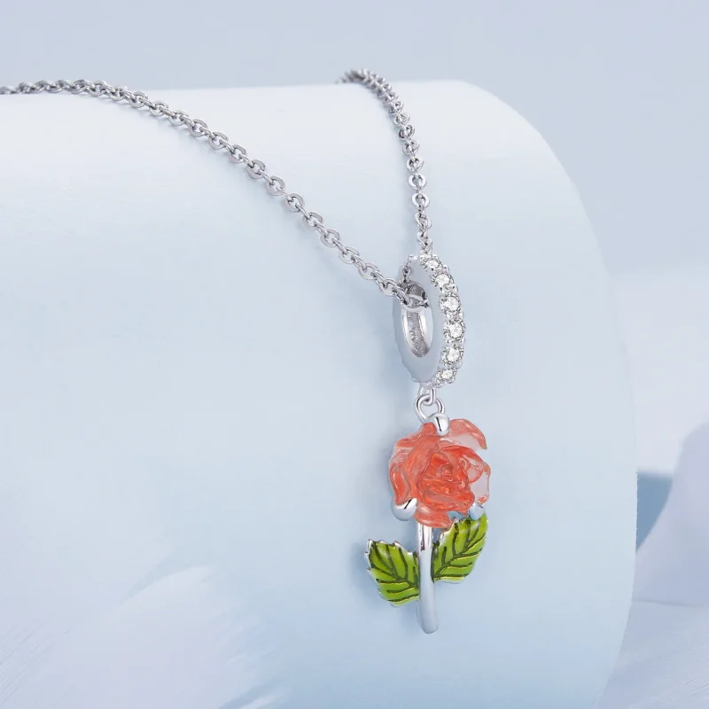 (immagine per) Pendente in stile Pandora con cristallo a forma di rosa - BSC824-OG - Visualizza 2