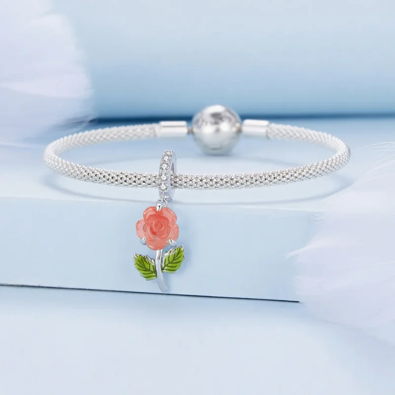 (immagine per) Pendente in stile Pandora con cristallo a forma di rosa - BSC824-OG - Visualizza 3