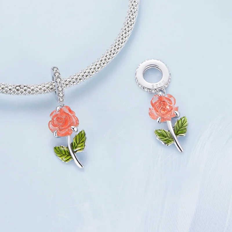 (immagine per) Pendente in stile Pandora con cristallo a forma di rosa - BSC824-OG - Visualizza 4