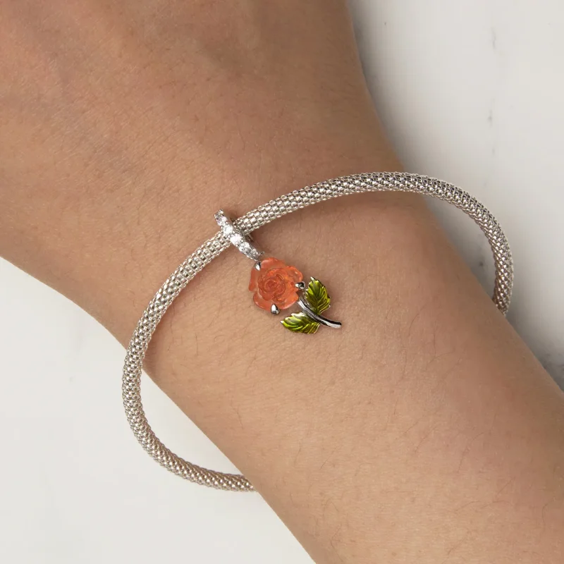 (immagine per) Pendente in stile Pandora con cristallo a forma di rosa - BSC824-OG - Visualizza 6