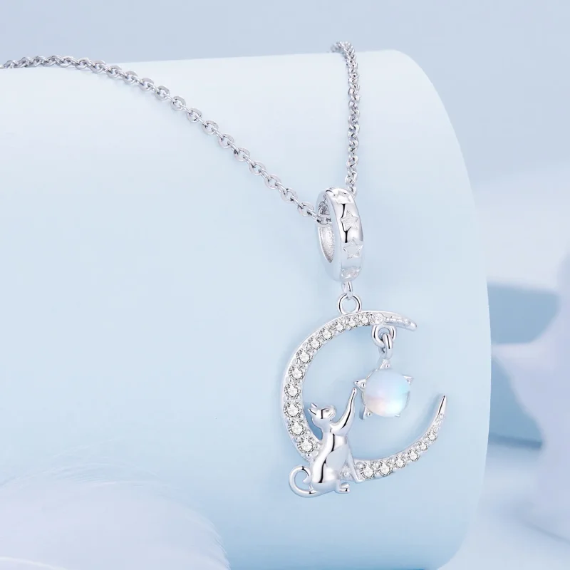 (immagine per) Pendente Luna Gatto Stile Pandora - BSC810 - Visualizza 2
