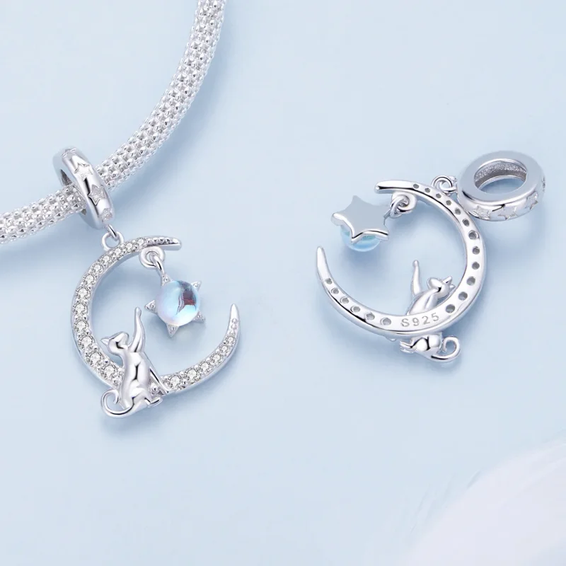 (immagine per) Pendente Luna Gatto Stile Pandora - BSC810 - Visualizza 4