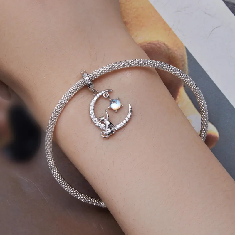(immagine per) Pendente Luna Gatto Stile Pandora - BSC810 - Visualizza 8