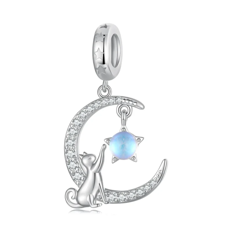 (immagine per) Pendente Luna Gatto Stile Pandora - BSC810 - Visualizza 9