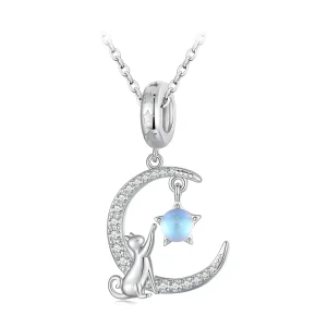 (immagine per) Pendente Luna Gatto Stile Pandora - BSC810