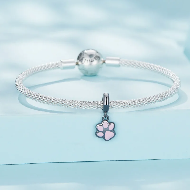 (immagine per) Pendente Mini Zampa di Gatto Nera Stile Pandora - SCC2476-D - Visualizza 3