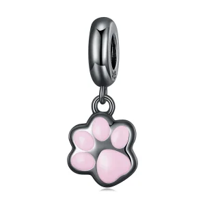 (immagine per) Pendente Mini Zampa di Gatto Nera Stile Pandora - SCC2476-D