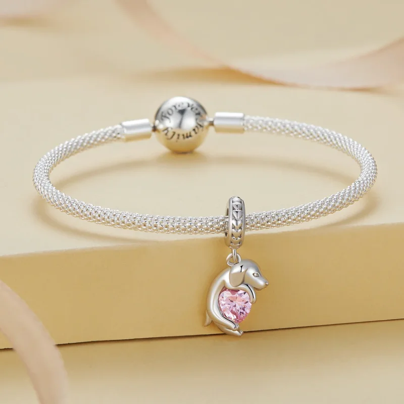 (immagine per) Pendente stile Pandora con cagnolino Golden Retriever - BSC799 - Visualizza 2