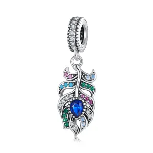 (immagine per) Pendente stile Pandora con piuma di pavone - SCC2590