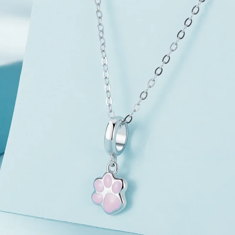 (immagine per) Pendente Stile Pandora Mini Zampa di Gatto Bianco - SCC2476-A - Visualizza 2