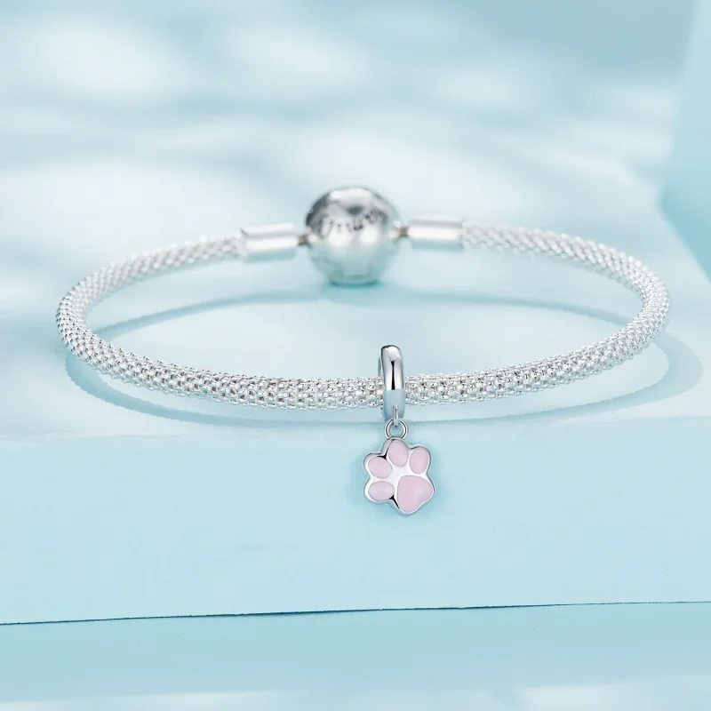 (immagine per) Pendente Stile Pandora Mini Zampa di Gatto Bianco - SCC2476-A - Visualizza 3
