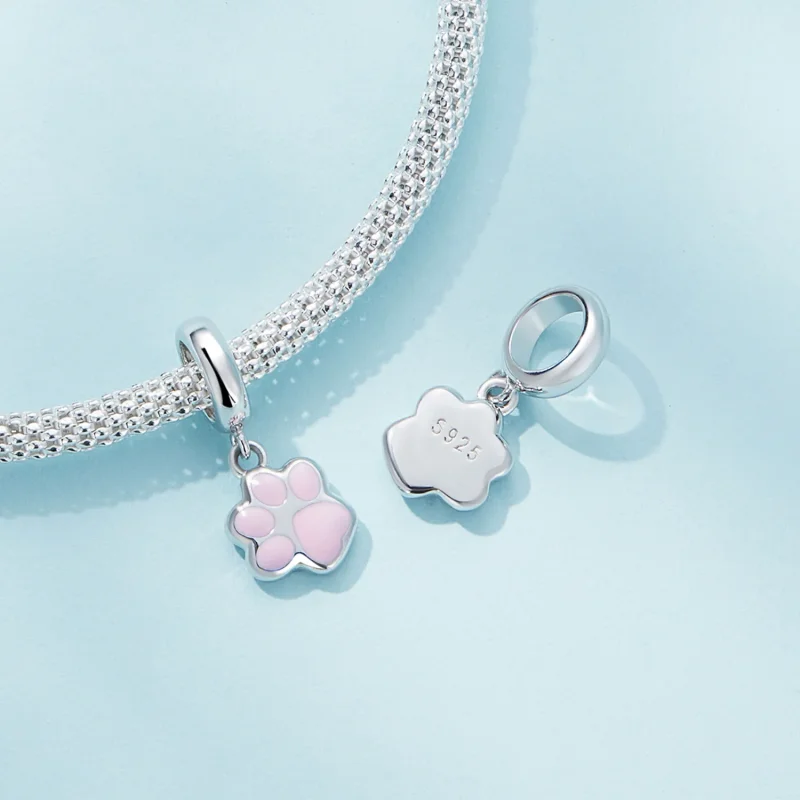 (immagine per) Pendente Stile Pandora Mini Zampa di Gatto Bianco - SCC2476-A - Visualizza 4