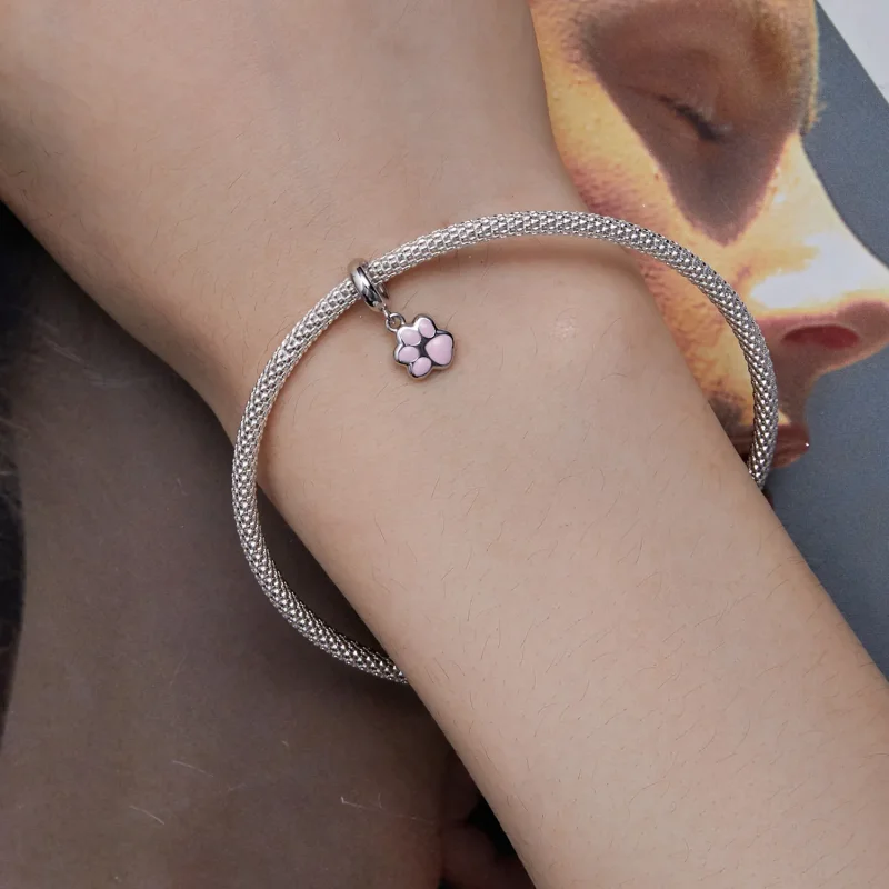 (immagine per) Pendente Stile Pandora Mini Zampa di Gatto Bianco - SCC2476-A - Visualizza 5