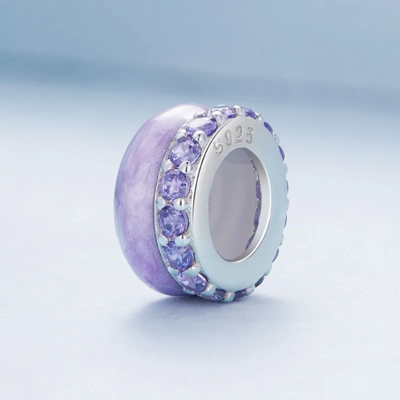 (immagine per) Stile Pandora doppio separatore in silicone a doppio strato viola - BSC883-VT - Visualizza 2