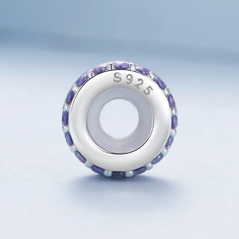 (immagine per) Stile Pandora doppio separatore in silicone a doppio strato viola - BSC883-VT - Visualizza 3