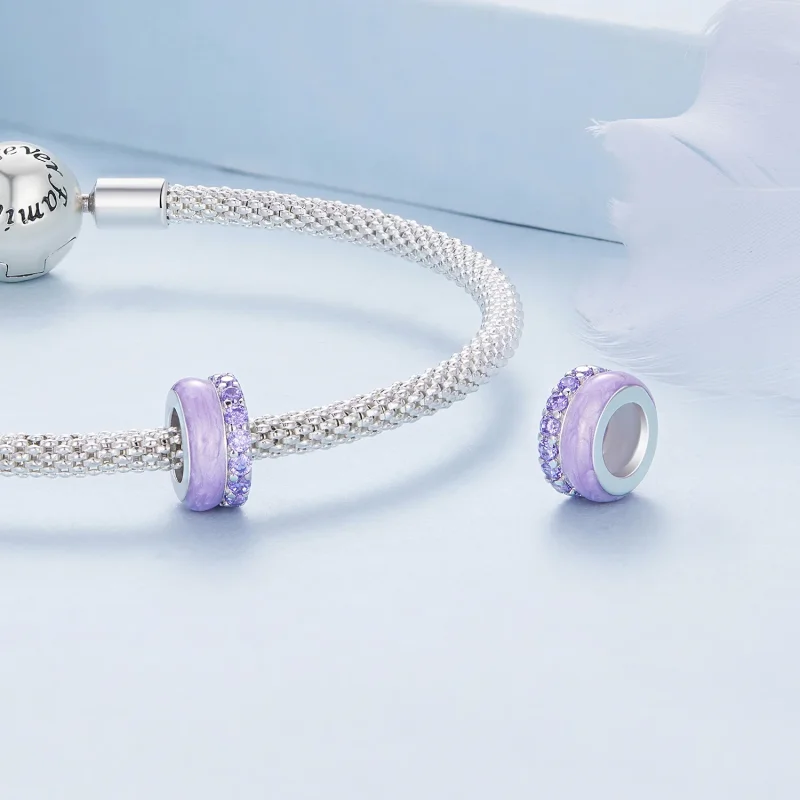 (immagine per) Stile Pandora doppio separatore in silicone a doppio strato viola - BSC883-VT - Visualizza 4