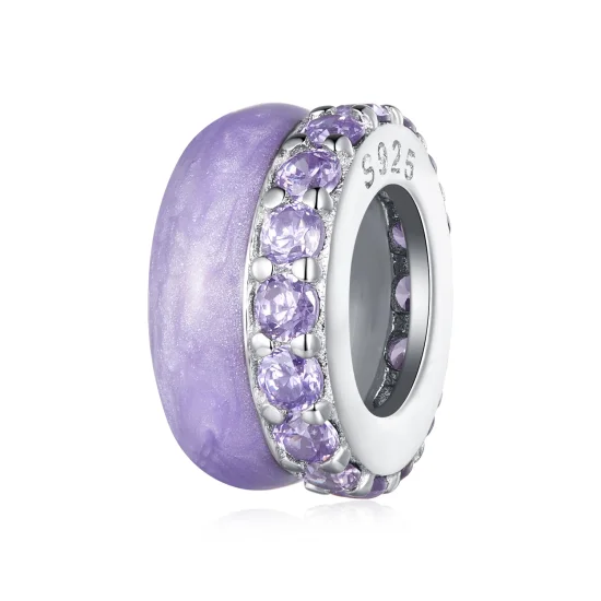 (immagine per) Stile Pandora doppio separatore in silicone a doppio strato viola - BSC883-VT