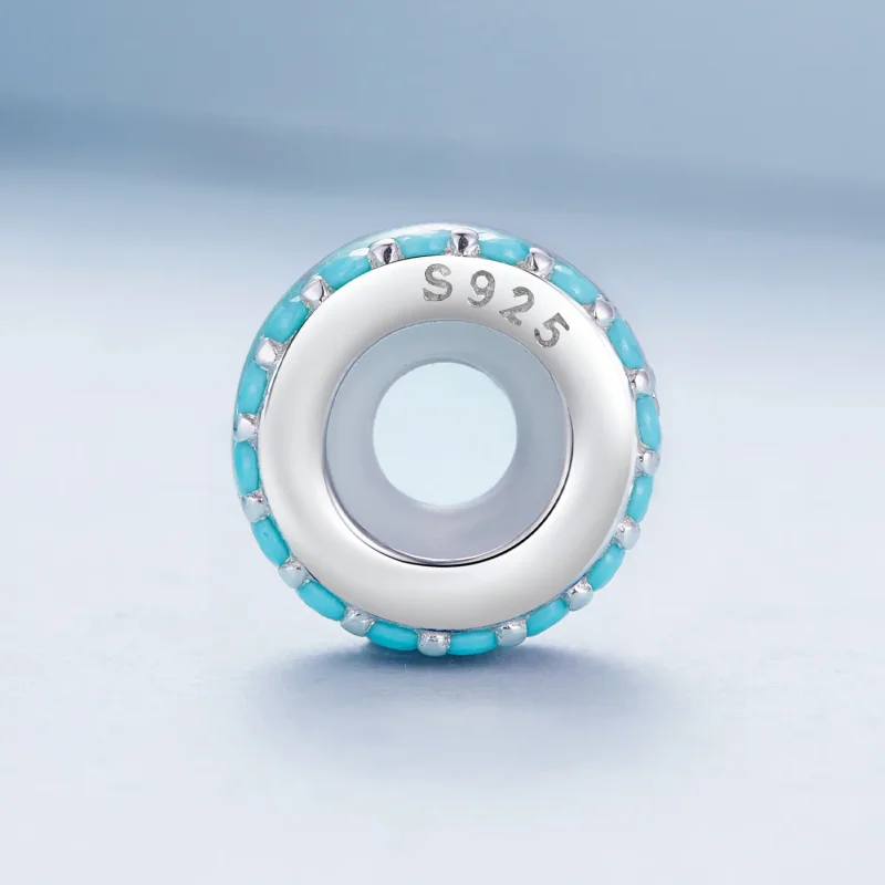 (immagine per) Stile Pandora, doppio strato di spaziatori in silicone blu - BSC883-TQ - Visualizza 3