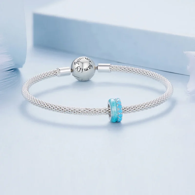 (immagine per) Stile Pandora, doppio strato di spaziatori in silicone blu - BSC883-TQ - Visualizza 5