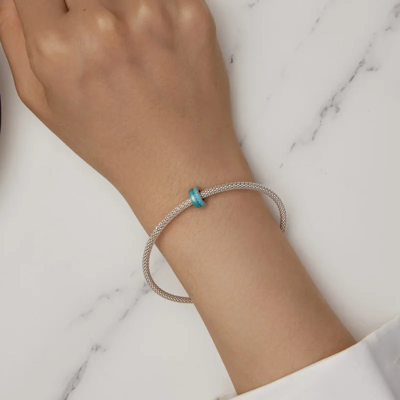 (immagine per) Stile Pandora, doppio strato di spaziatori in silicone blu - BSC883-TQ - Visualizza 6