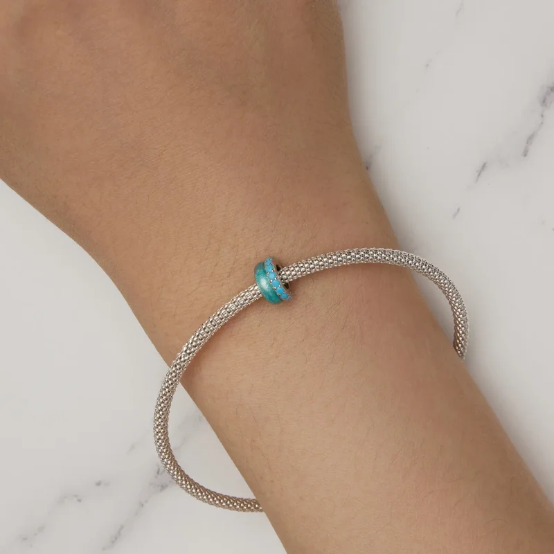 (immagine per) Stile Pandora, doppio strato di spaziatori in silicone blu - BSC883-TQ - Visualizza 7