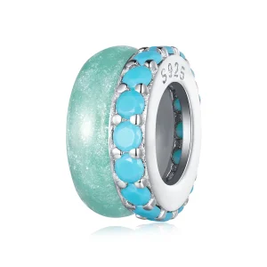 (immagine per) Stile Pandora, doppio strato di spaziatori in silicone blu - BSC883-TQ