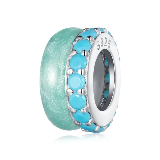 (immagine per) Stile Pandora, doppio strato di spaziatori in silicone blu - BSC883-TQ