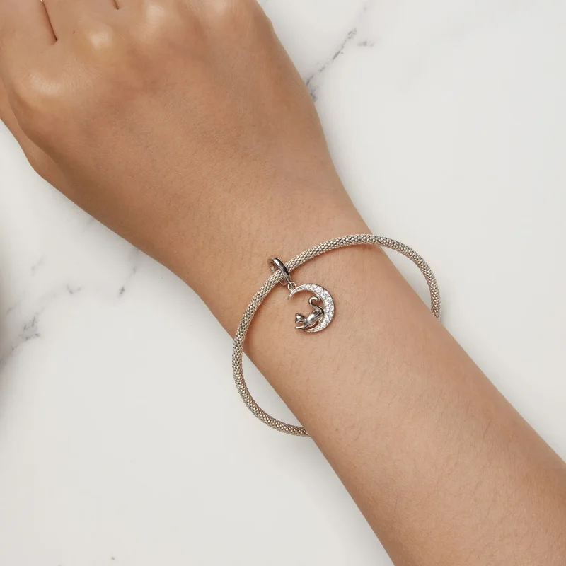 (immagine per) Stile Pandora Luna e Gatto Dangle - SCC2571 - Visualizza 7