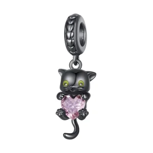 (immagine per) Stile Pandora Piccolo Ciondolo Gatto Nero - BSC800