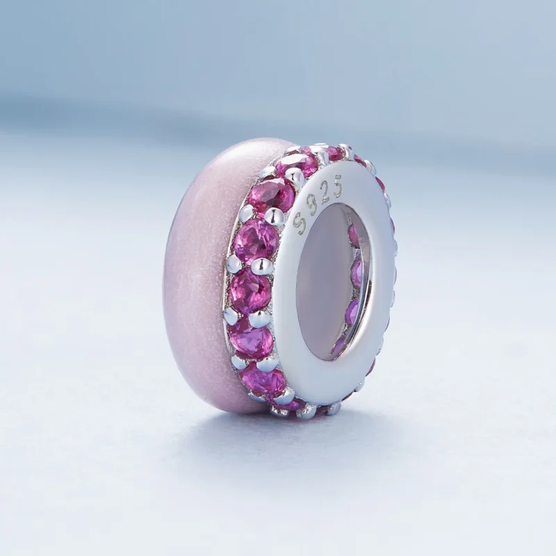(immagine per) Stile Pandora Rosa Doppio Strato Spaziatore in Silicone - BSC883-PK - Visualizza 2