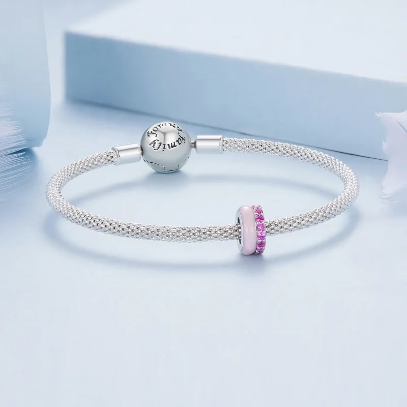 (immagine per) Stile Pandora Rosa Doppio Strato Spaziatore in Silicone - BSC883-PK - Visualizza 5