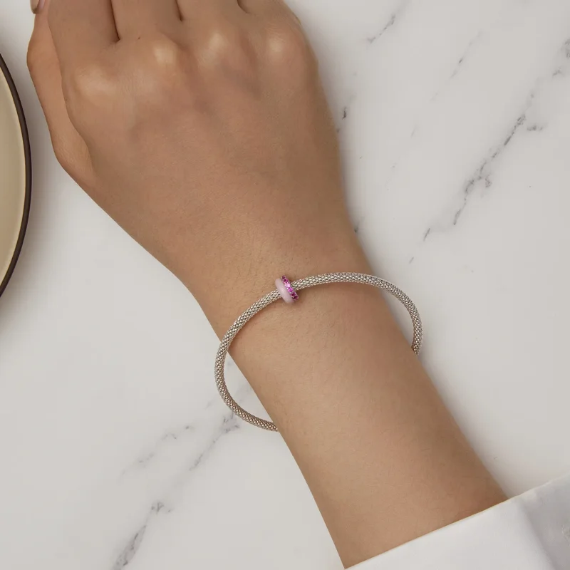 (immagine per) Stile Pandora Rosa Doppio Strato Spaziatore in Silicone - BSC883-PK - Visualizza 6