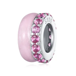 (immagine per) Stile Pandora Rosa Doppio Strato Spaziatore in Silicone - BSC883-PK