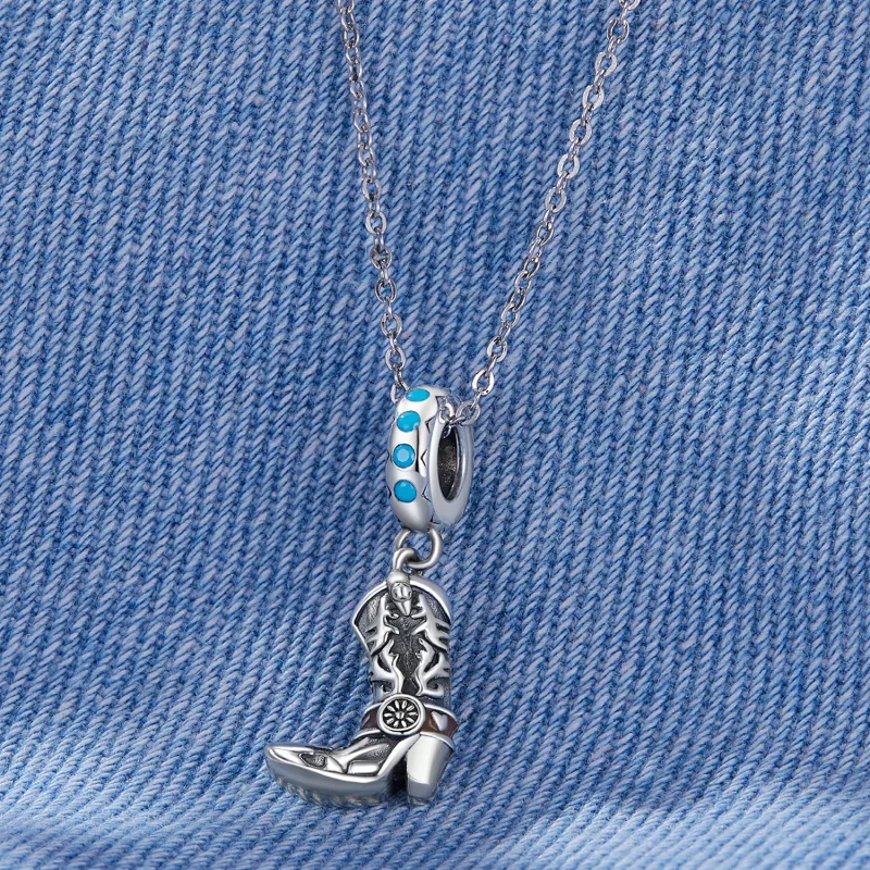 (immagine per) Stivale a pendente in stile Pandora in pelle da cowboy - SCC2566 - Visualizza 2