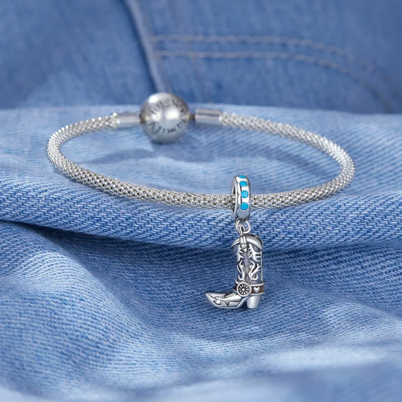 (immagine per) Stivale a pendente in stile Pandora in pelle da cowboy - SCC2566 - Visualizza 3