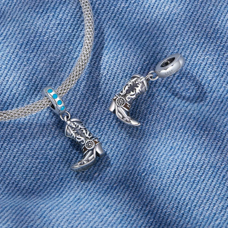 (immagine per) Stivale a pendente in stile Pandora in pelle da cowboy - SCC2566 - Visualizza 4